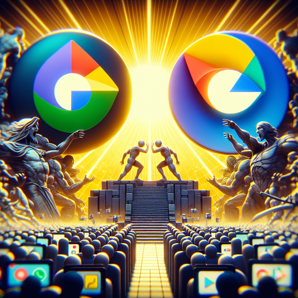 Logotipos de Google y Epic Games representando la batalla antimonopolio